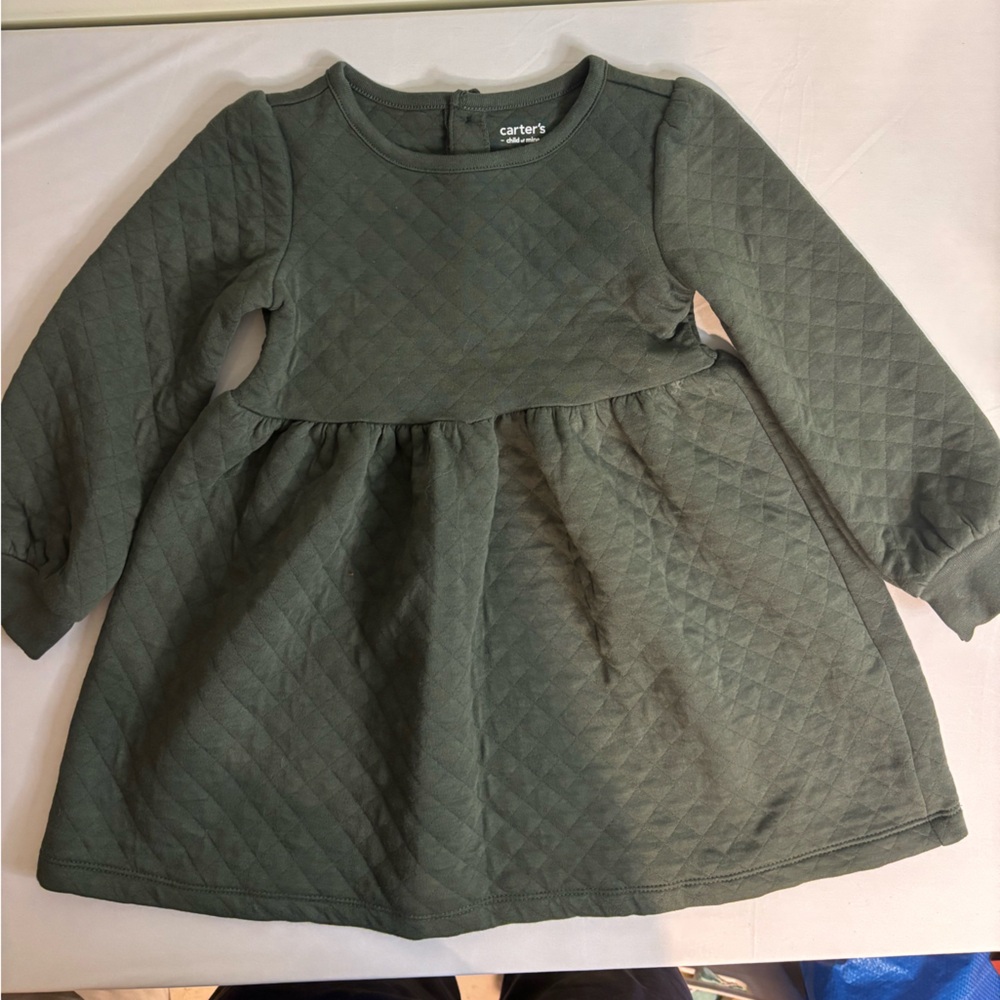 Green quilted Carter’s dress